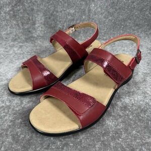 SAS Sandals Women's 10 Red Strappy Hook & Loop Adjustable